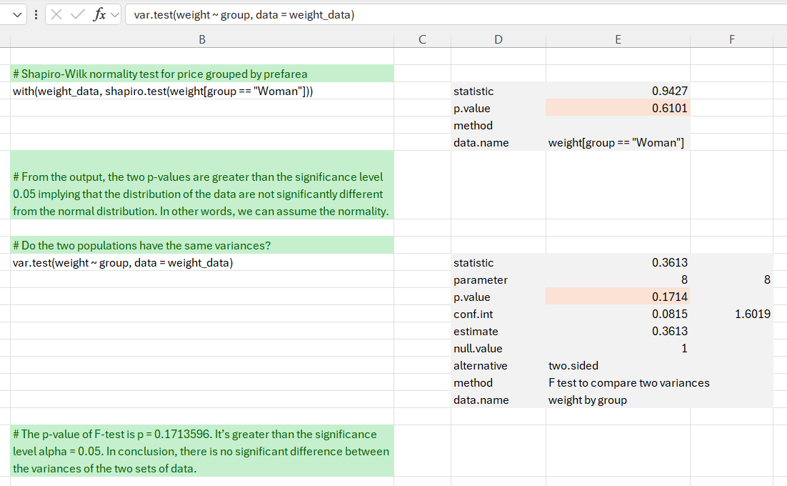 Comparing Variances