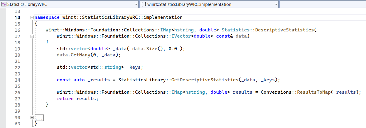 StatisticsLibraryWRC Implementation