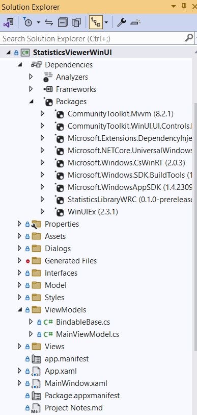 StatisticsViewerWinUI Solution