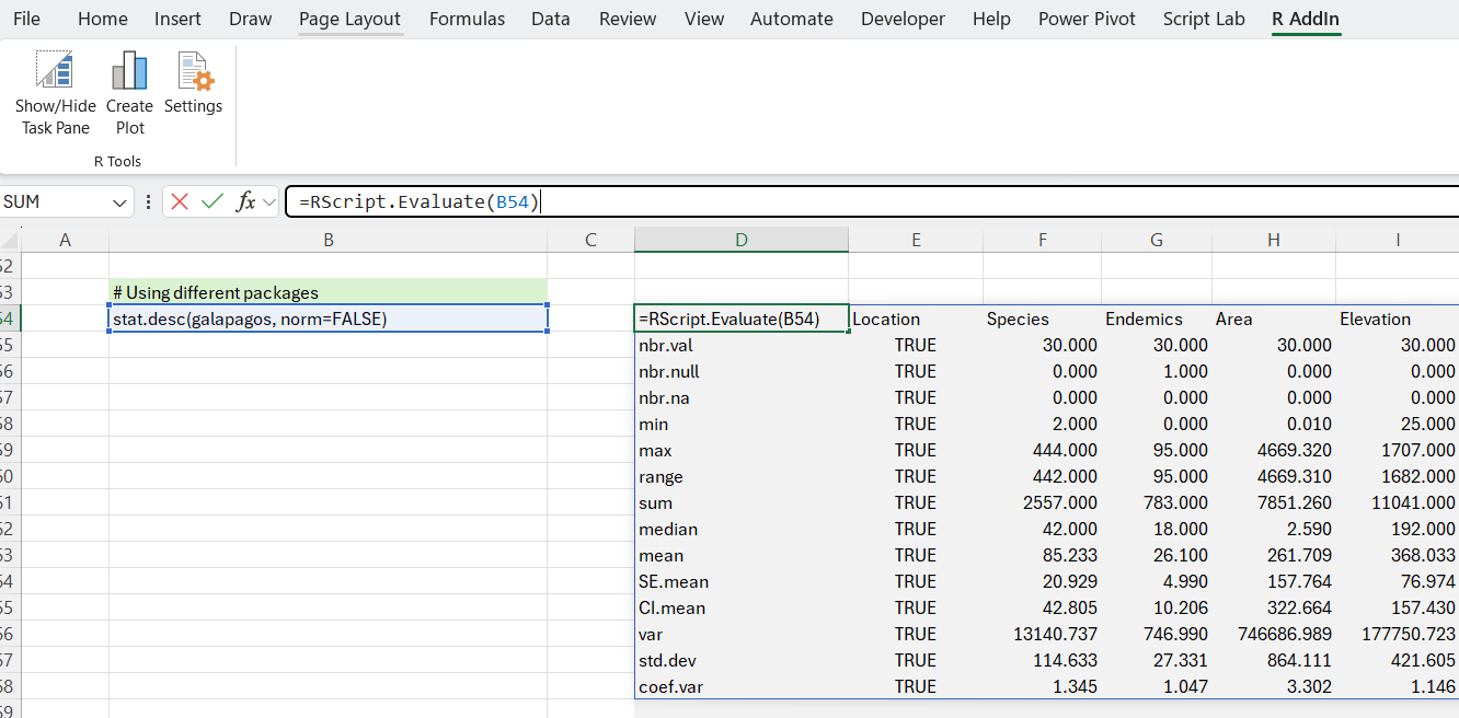 stats.desc function from pastecs